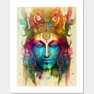 Colorful texture Shiva face Posters and Art